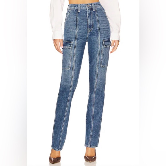 GRLFRND Revolve Harper High Rise Slim Cargo in Cameron - Picture 1 of 3